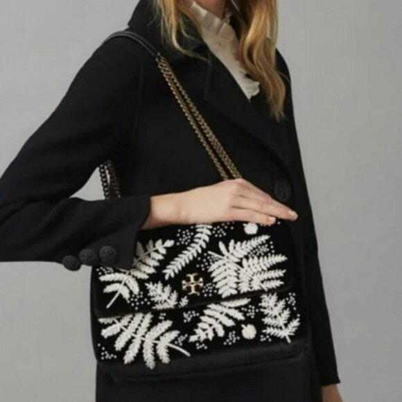 🔥NeW! Tory Burch Kira Embroidered Velvet Convertible Shoulder Bag - Picture 3 of 11